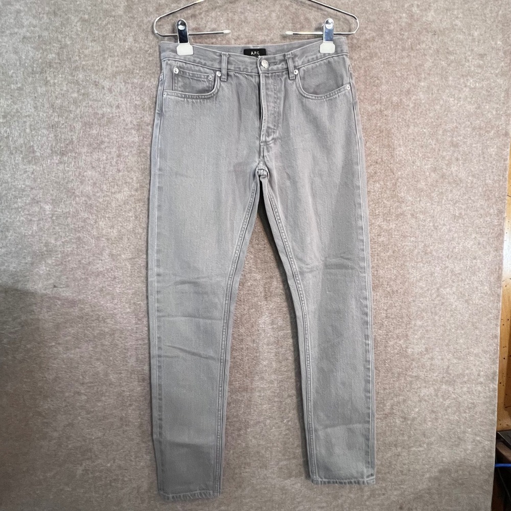 APC Petit New Standard Jeans Men 28 Grey Slim Straight Selvedge Denim Minimalist